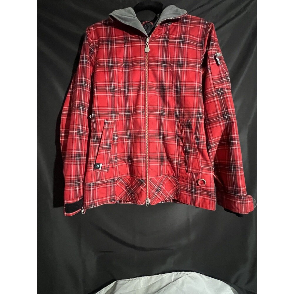 Roxy Jacket Women’s S Ski Snowboard Winter Coat Red Plaid Hood Limited Edition